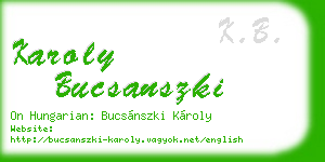 karoly bucsanszki business card